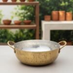 Pure Brass Kadhai for Cooking 2 L Handmade Brass Kadai with Kalai (Tin Coating)