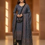 3-Piece Ajrakh Modal Silk Suit Set | Vegetable Dye | Dola Silk Dupatta