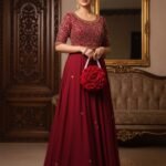 Handmade Crochet Rose Handbag with Pearl Details | Elegant Designer Handbag