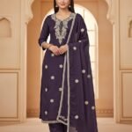 Cotton Silk Suit with Lucknow Embroidery