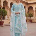 Kotadoria Shirt with Cotton Bottom & Chiffon Dupatta | Crochet Lace Detailing Suit Set